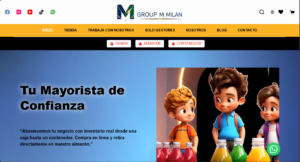 Captura de tela da página inicial Group M. Milán